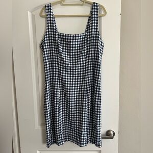 Navy and White Gingham Sleeveless Sundress XL Tall